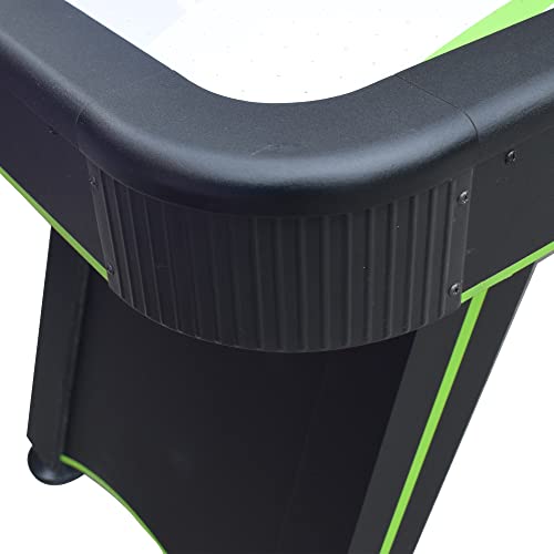 Hathaway Voyager 5 Ft Air Hockey Table for Home Game Room - with LED Scoring, High-Output Blower, Reinforced Legs, Strikers & Pucks - Black and Neon Green Finish