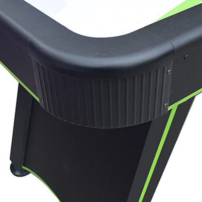 Hathaway Voyager 5 Ft Air Hockey Table for Home Game Room - with LED Scoring, High-Output Blower, Reinforced Legs, Strikers & Pucks - Black and Neon Green Finish