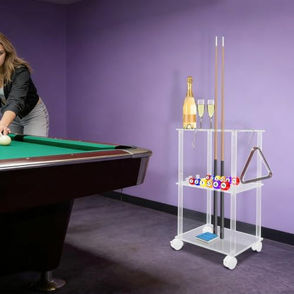 Pool Stick Holder Floor Stand, 10-Hole Acrylic Pool Cue Rack