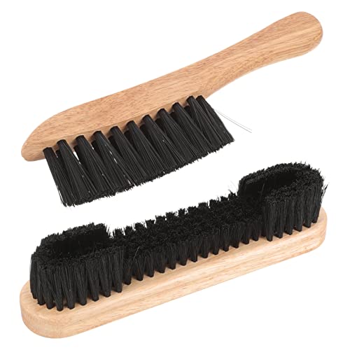 BESTonZON Pool Table Necessity 2pcs Wooden Billiards Brush Set Billiards Cleaning Brush for Table Rail Dust Sweeper Accessories