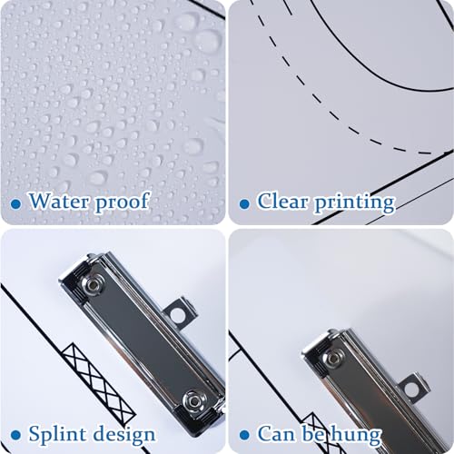Joyeee Handball Coaches Clipboard, 13.7 x 8.7 Inch Double Sided Dry Erase Handball Whiteboard, Coaching Board Equipment Included Black Markers, Pen and Eraser - style: Handball whiteboard