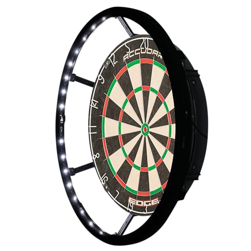 Accudart Vortex LED Surround - Tournament Style - 360 Degree Bright LED Lighting - Fits Traditional 18" Boards - Attaches Together in Minutes