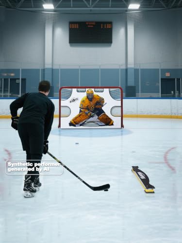 kasifei Professional Steel Hockey Training Passer, 24" Double-Sided Puck Rebounder, Shooting and Passing Practice Aid