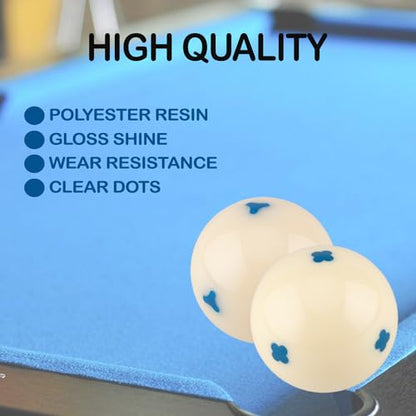 2-1/4" White Cue Balls for Pool Table,57.2mm Billiard White Ball,Red or Blue 6 Dot AAA-Grade Billard Balls,6 oz Pool Ball,A Variety of cue Balls are Available. - color: Clover