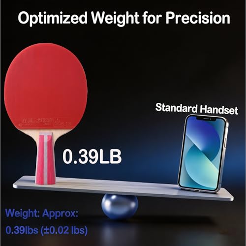 DHS Ping Pong Paddles with Fabric Paddle Cover Case，Sticky Rubber for Max Spin, 7-Ply Wood Table Tennis Racket, Tournament Ready - style: 4006-Penhold