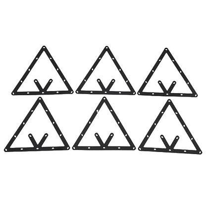Magic Rack 8 9 10 Ball 57mm, 6Pcs Magic Pool Table Ball Holder, Film Billiards Magic Ball Rack Triangle, Black Billiard Rack Sheet for Pool Halls, Individual, 9.4x9.4in