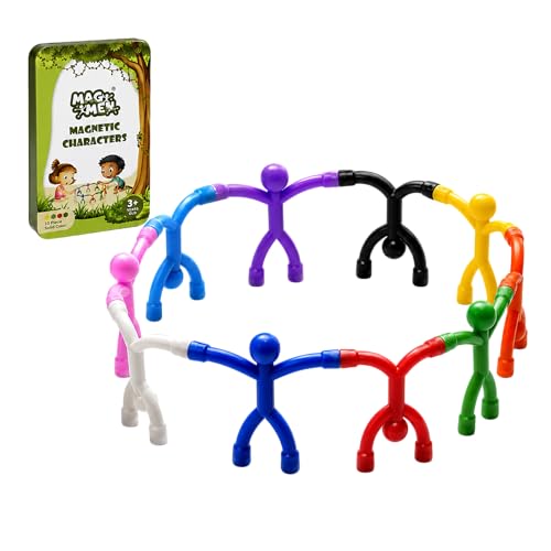 MAGMEN Airplane & Road Trip Toy 10-Pack Solid Colors - Quiet Time Activities for Kids - Sensory Magnetic Fidget Travel Toys for Car, Airplane, & Restaurants - STEM Building Figures8 | Screen-Free Fun - size: 10 Piece Solids