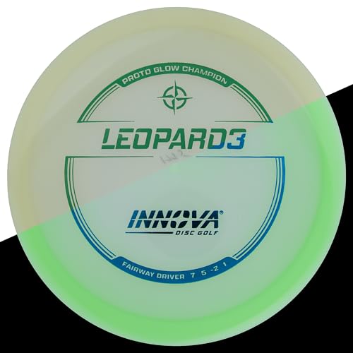 Innova Proto Glow Champion Leopard3 – Glow in the Dark Disc Golf Fairway Driver - size: 173-175g