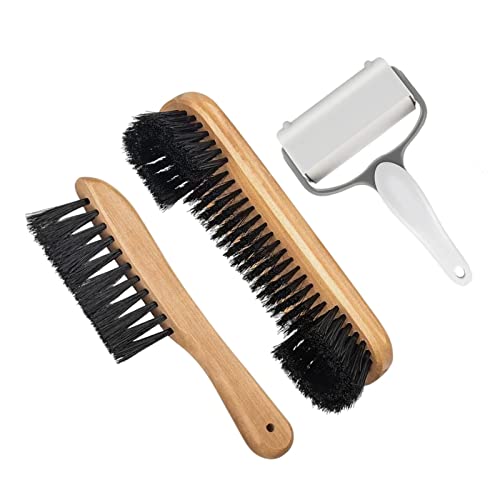 Billiards Table Cleaning Brush Set with Roller and Wooden Handle for Pool Table Maintenance- Brown 3PCS - color: Brown 3PCS