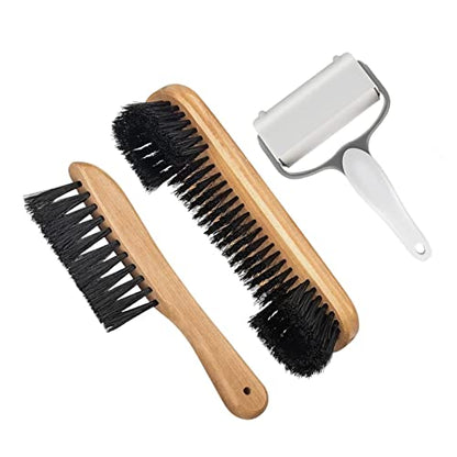 Billiards Table Cleaning Brush Set with Roller and Wooden Handle for Pool Table Maintenance- Brown 3PCS - color: Brown 3PCS