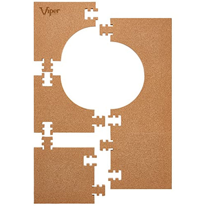 Viper Wall Defender III Cork Dartboard Surround, Reversible Cork Dart Board Wall Protector for 17.75 and 18 Inch Sisal Bristle Dartboards, 8.2 Sq Ft, Tan