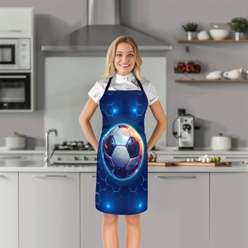 Manfei Volleyball Kids Kitchen Apron - color: Neon Blue
