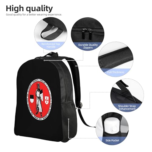 Knights Templar.Jpeg Backpacks For Men Women Book Bag Travel Hiking Camping Work Lightweight - color: Ye16