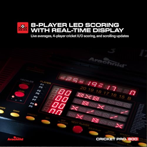 Arachnid Cricket Pro Tournament-Quality Electronic Dartboard up to 40 Games and 315 Variations (Including Popular Cricket Modes) - style: Pro 800