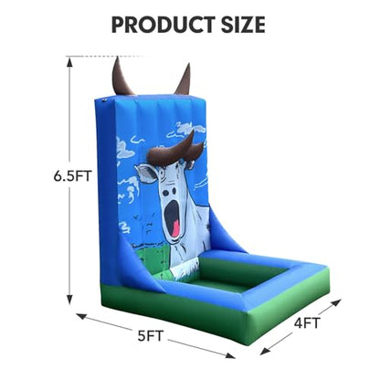 Inflatable Ring Toss Carnival Game – Horns Target Design with Built-in Blower, Portable Toss Challenge Game for Backyard Party, School Carnival & Family Fun Event - style: Ring Toss
