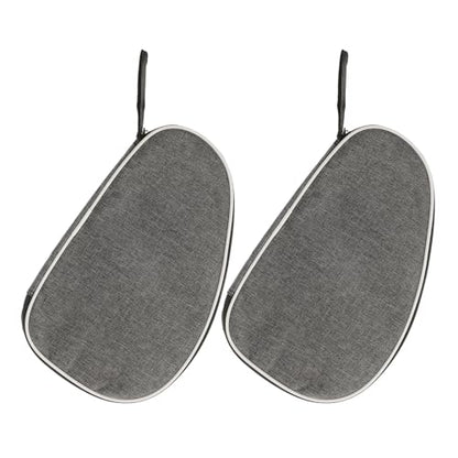 Beaupretty 2pcs Table Tennis Racket Bag with Ball Storage Pocket, Portable Waterproof Paddle Case, Grey Protective Sports Organizer for Ping Pong Training and Travel