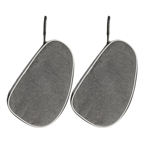 Beaupretty 2pcs Table Tennis Racket Bag with Ball Storage Pocket, Portable Waterproof Paddle Case, Grey Protective Sports Organizer for Ping Pong Training and Travel