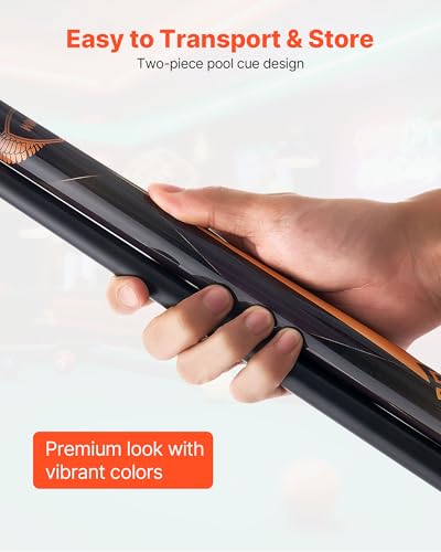 VEVOR Pool Cue, Pool Stick, 58 inch Billiard Pools Cue Stick with Multi-Layer Tip & ABS Connection Ring, Cues Sticks for Professional Pool Table, Bar, Home, Office - style: 1 Piece Pool Stick