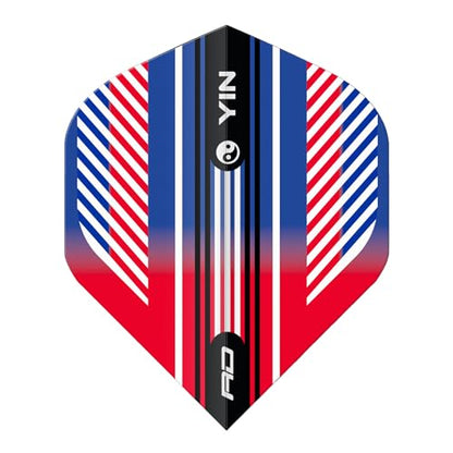 RED DRAGON Yin Yang Double Sided Dart Flights 3 Sets Per Pack (9 Dart Flights in Total) - color: Red, White and Blue