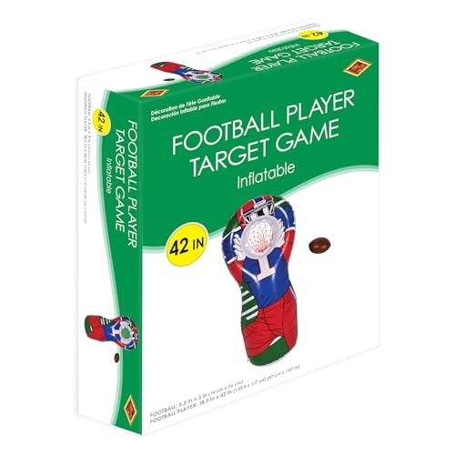Beistle Inflatable Football Player Target Activity, Sports Party Toss Challenge with Soft Football Included for Tailgates Team Celebrations Game Day Events and Athletic Gatherings