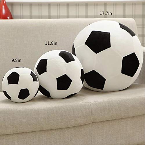 AOQI Fluffy Stuffed Toy Soccer Ball Plush Pillow Soft Durable Stuff Soccerball Gift for Kids Boy Baby (Black -White,7.8inch/20cm) - color: Black -White, size: 7.8inch/20cm