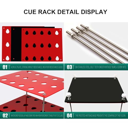 Acrylic Golf Club Stand Holder for Garage, Cue Display Rack Golf Putter Stand for Storage 15 Golf Clubs, Golf Putter Rack Floor for Indoor Home Office
