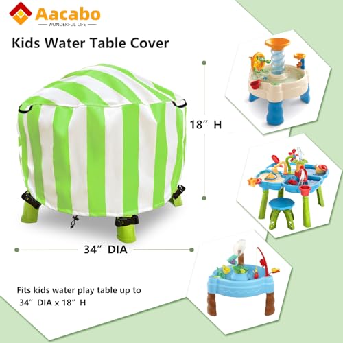 Water Table Cover Spiralin' Seas Waterpark Outdoor Sand Water Play Table Cover 34X34X18 inch-(Cover only)-Green - color: Green