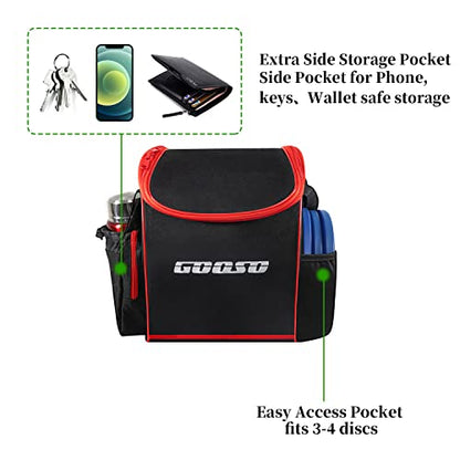 12 PCS Disc Golf Set with Bag Portable Disc Golf Backpack Holds 28+ Discs | Disc Golf Discs for Beginner with Putter, Midrange, Driver Free Stand Bag Design for Convenient Use - color: Red