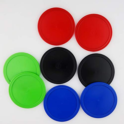 12 Pack 2.5 Inch Air Hockey Pucks for Small Size Table - color: Red Blue Green Black