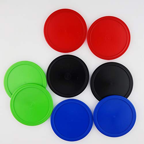 12 Pack 2.5 Inch Air Hockey Pucks for Small Size Table - color: Red Blue Green Black