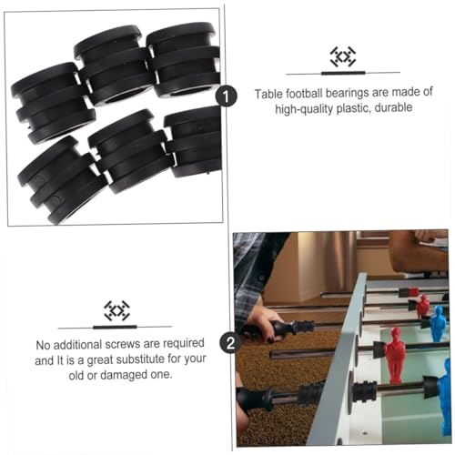 1set Football Machine Bearing Rods Durable Plastic Foosball Bushings for Tabletop Games Compact for Easy Storage Replacement Parts for Standard Foosball Tables Enhance Your 15pcs