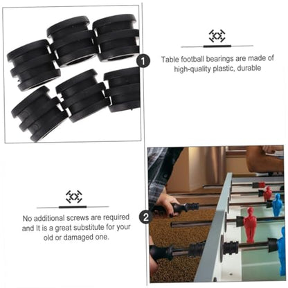 1set Football Machine Bearing Rods Durable Plastic Foosball Bushings for Tabletop Games Compact for Easy Storage Replacement Parts for Standard Foosball Tables Enhance Your 15pcs