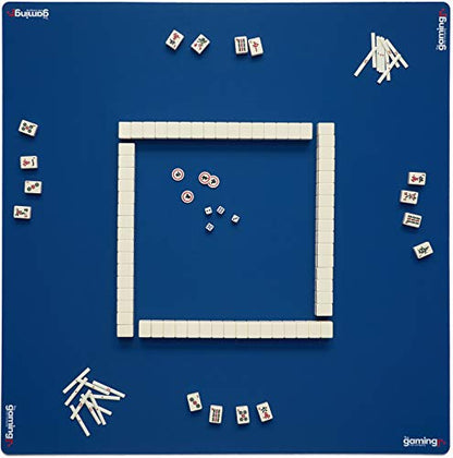 The Gaming Mat Company Poker, Dominoes, Bridge & Mahjong Table Mat - Blue 33" x 33" Premium Gaming Mat- Cards Playmat- Card Gaming Mat Table Top Cover Topper Card Game Mat Square Mahjong Table Cover - color: Blue