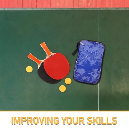 Cabilock Table Tennis Paddle and Ball Set, 2 Rackets with 3 Balls, Portable Indoor and Outdoor Training Gear with Storage Case for Sports Practice