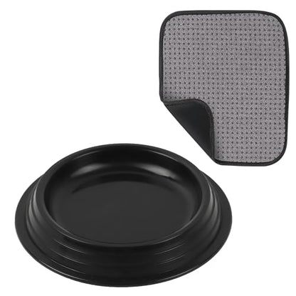 TonGass Bowling Ball Cup Stand with Microfiber Bowling Ball Towel, Bowlings Cup Holder for Cleaning, Polishing & Storage, 10" x 8" Bowlings Shammy Pad with Easy-Grip Dots for Balls Care - 1+1 Pack