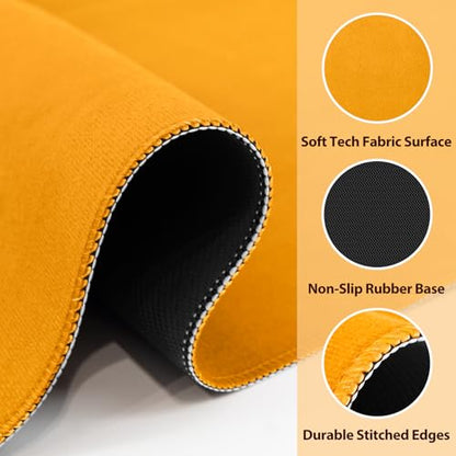 Classic Mahjong Mat for Mahjong Night - 31.5"x31.5" Non-Slip Gaming Table Cover with Carrying Bag (Orange) - color: Orange