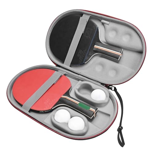 RLSOCO Table Tennis Paddle Case,Carrying Case for Ping Pong Paddles/Table Tennis Paddles/Hexagon Racquet Cyber Shape, Fits for 2 Paddles and 4 Balls (Bag Only)
