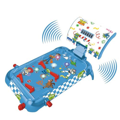 LEXiBOOK, Toy Story, Electronic Table Pinball, Digital Scoring LCD, Sounds and Lights, 4 Flippers and 5 Bumpers, Adjustable Stands, Ball Included, Blue, JG610TS
