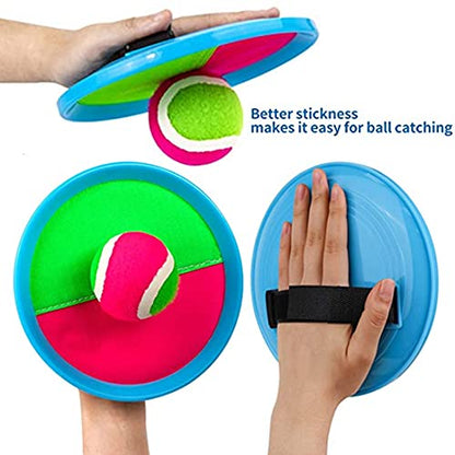 Ball Catch Set Games Toss Paddle,Kids Outdoor Toys, Toss and Catch Game Set, Beach Toys Back Yard Backyard with 2 Paddles 2Balls Yard Games Suitable for Kids Birthday Gift Ideal