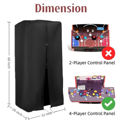 Arcade Machine Cover, Heavy Duty Protective Video Game Cover for X-Men 4 Player Arcade Machine,Electronic 4 Player WWE Supreme Series Cabinet Covers for Game Room，32" x 26" x 60" - size: 32" x 26" x 60"