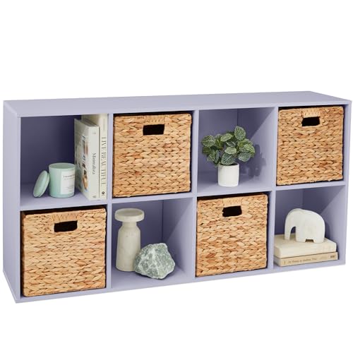 Best Choice Products Kids Bookcase 8-Cube Storage Organizer, 11in Shelf Opening, Bookshelf, Toy Storage, Customizable w/ 3 Removable Back Panels – Lavender - color: Lavender, size: 8-Cube, 11in Shelf Opening