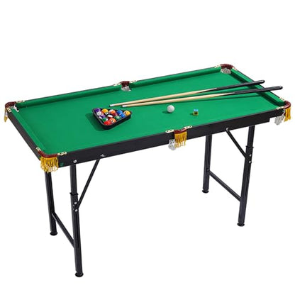 Folding Pool Table, Portable Billiard Tables Game Set with Cues, Balls, Rack, Chalk and Brush for Home, Office, Recreation Room(120x63x80cm/47.2x24.8x31.4in)