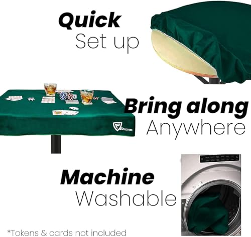 Felt Card Table Cover for Playing Cards, Poker, Mahjong, Domino, Bridge and Board Game (Green, 34 in) - color: Green, size: 34" x 34" (Square)