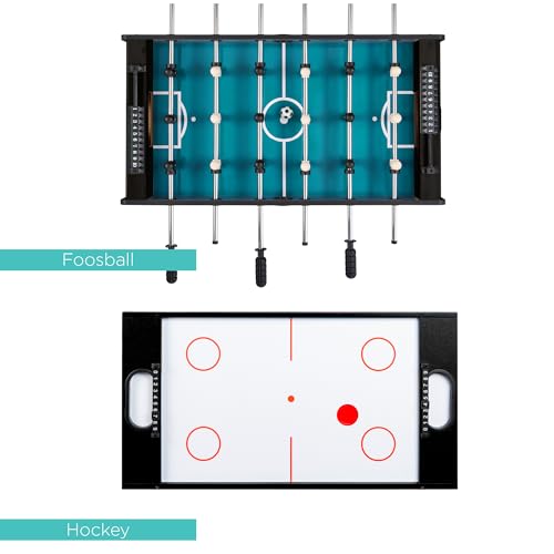 Best Choice Products Multi-Game Table Series – Interactive Game Tables for Kids with Foosball, Air Hockey, Billiards, Ping Pong & More | Childrens - color: 4-in-1 Arcade