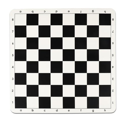 Tournament Chess Board, 20 Inch Silicone Mat, Black and White Squares with Mark - size: Silicone Chess Board Folded