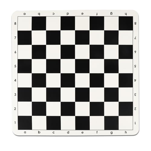 Tournament Chess Board, 20 Inch Silicone Mat, Black and White Squares with Mark - size: Silicone Chess Board Folded