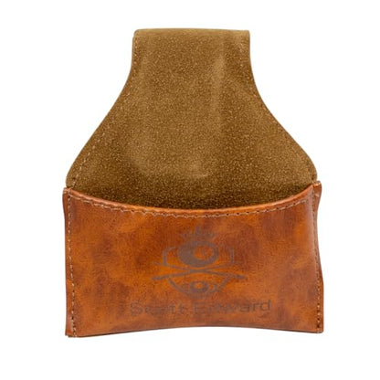Scott Edward Billiard Chalk Holder Pouch Pool Cue PU Leather Chalk Holder with Clip, Portable Snooker Billiards Chalk Bag, Pool Accessories Black/Brown - color: Brown