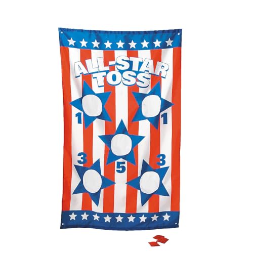 Fun Express 35" x 55" Patriotic Stars & Stripes Bean Bag Toss Game Set - 5 Pieces