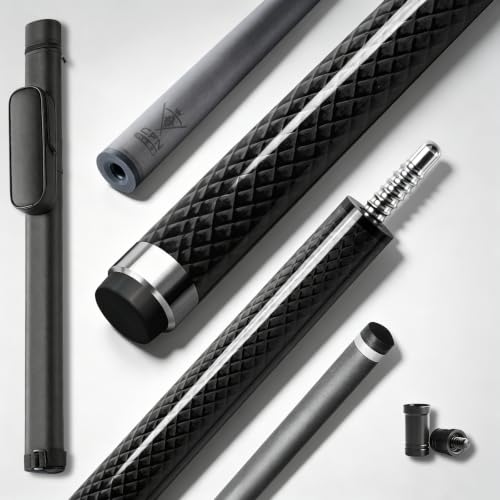 Carbon Fiber Pool Cue Stick - Low Deflection Professional Pool Sticks for Adults, Premium Carbon Shaft Billiard Cue with 3/8-8 Joint, Multi-Layer Tip, Wrapless Grip - color: Metallic Gray‌, size: 12.5mm