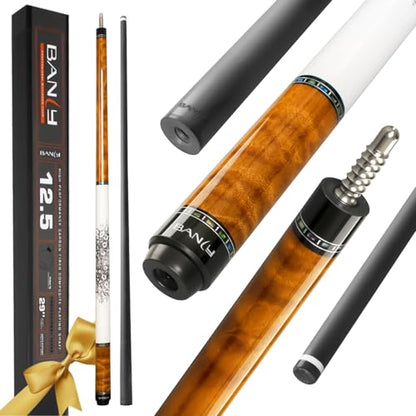 Banly Carbon Fiber Pool Cue Stick 12.5mm Time Crystal Tip, Low Deflection Pool Cue Professional Billiard Cue Sticks with Gift Box - color: 2-Dalbergia Odorifera(White Grip)